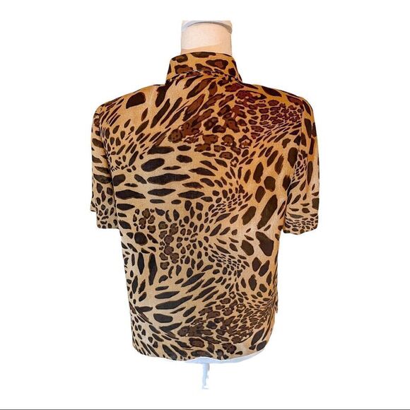 Vintage Danny & Nicole Black Two Piece Maxi Dress with Animal Print Jacket SZ 6 - Picture 11 of 16